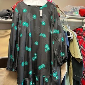 Ann Taylor, NWT, black dress with green flowers